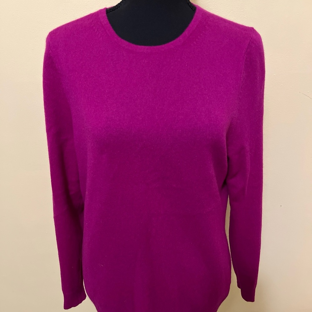 Charter Club Magenta Crew Neck Sweater cashmere size PXL